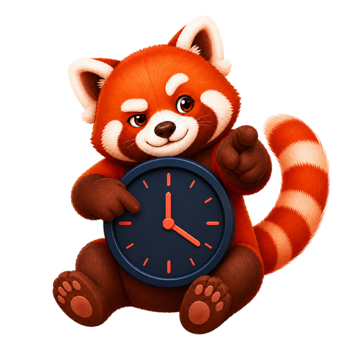 Red panda planning a schedule